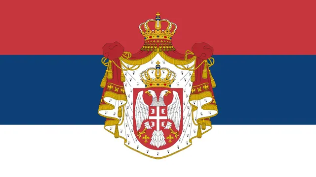 The national flag of Serbia