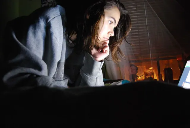 Person looking at a laptop screen in an illustrative archive photograph.