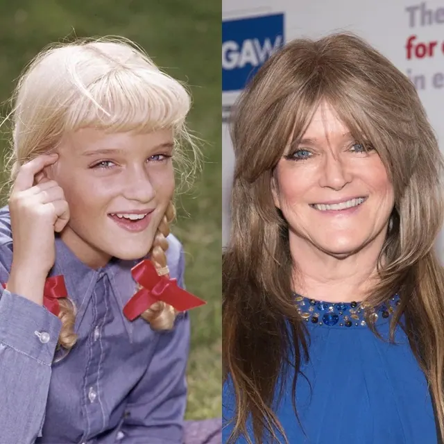 Archive photographs of Susan Olsen at different ages.