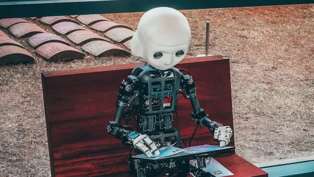 A small robot figure; illustrative photograph.