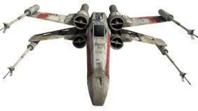 An X-wing model with wings spread