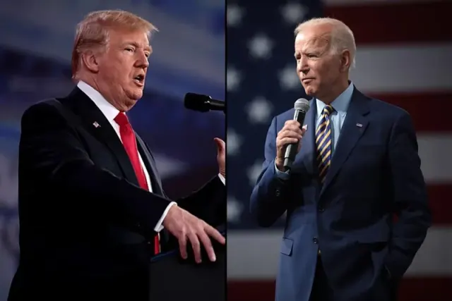 Illustration for “Trump Goes Head-to-Head With the Biden Administration”
