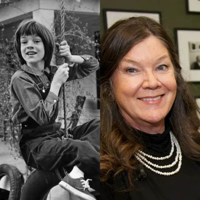 Archive photographs of Mary Badham at different ages.