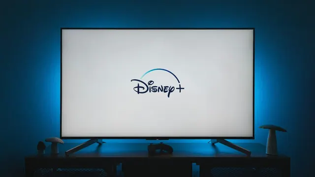 Disney+ displayed on a television screen.