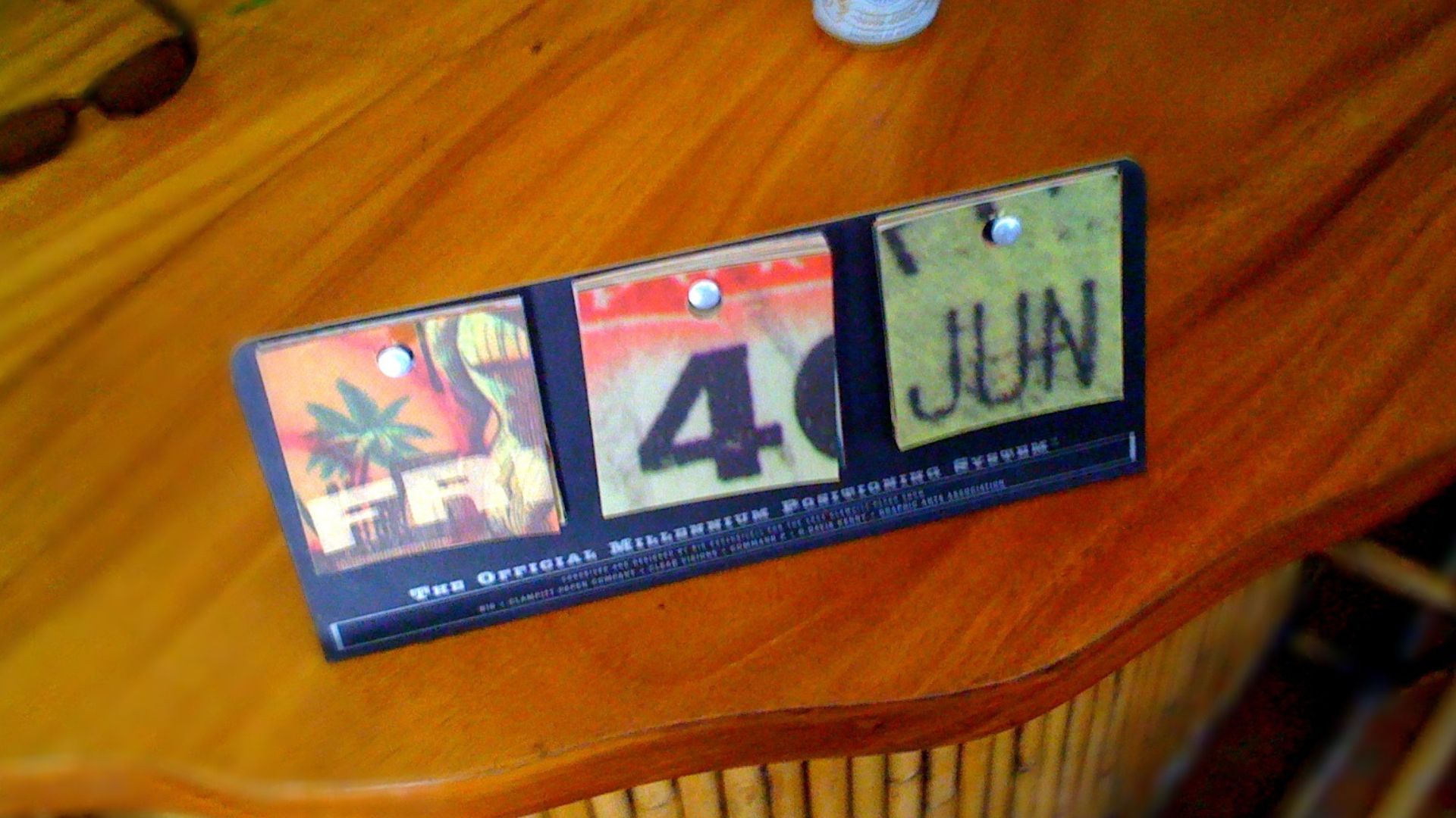 A desk calendar showing June 4.