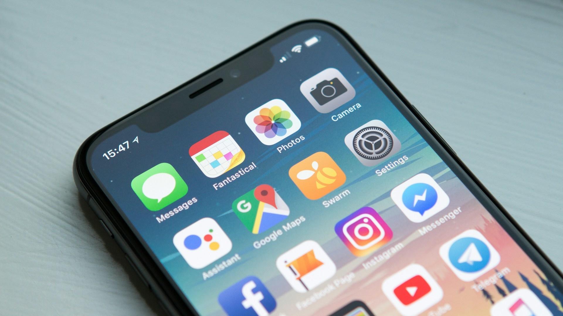 Apps on a smartphone screen
