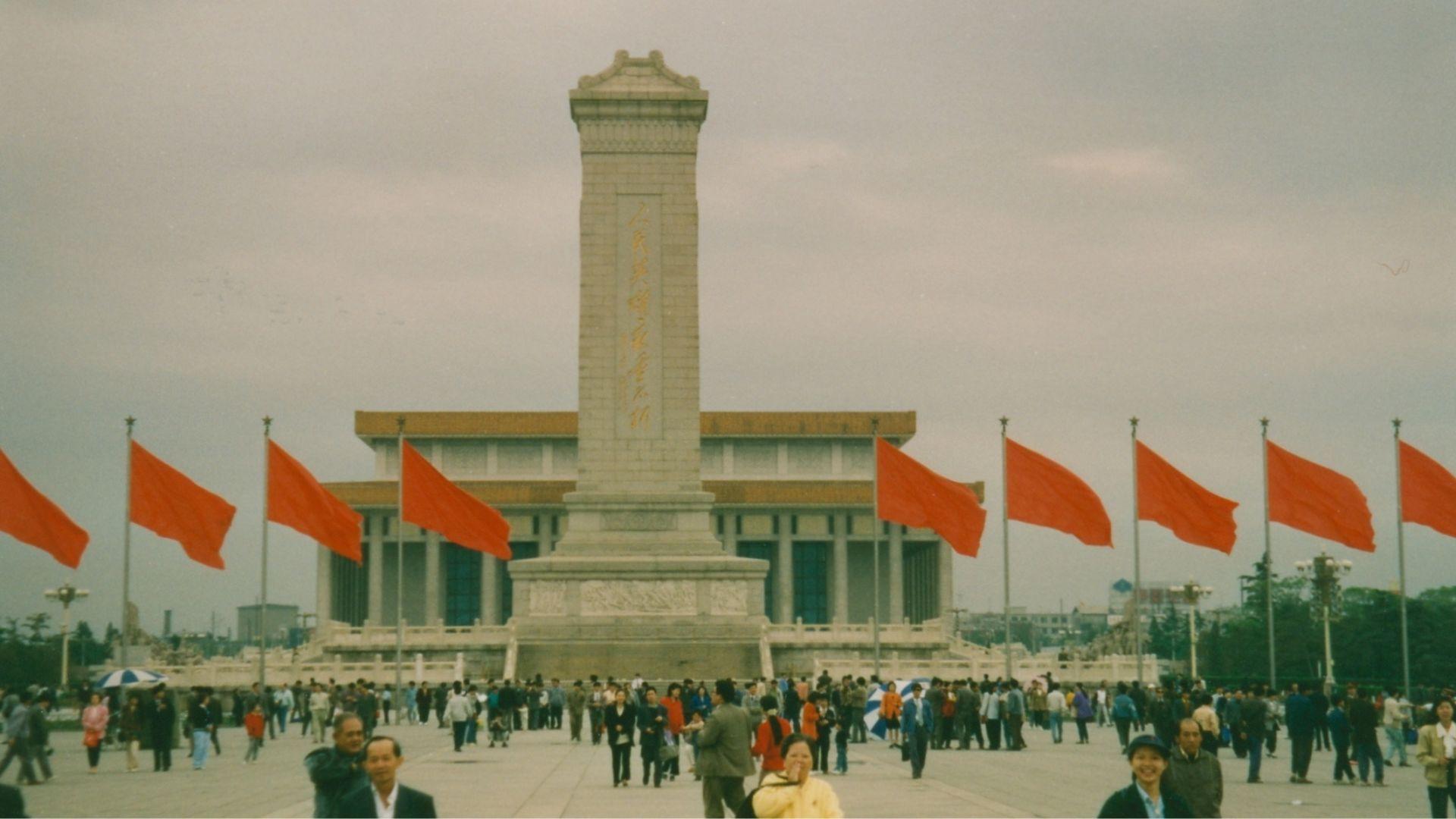 A general daylight view of Tiananmen Square; not a photograph of the 1989 crackdown.