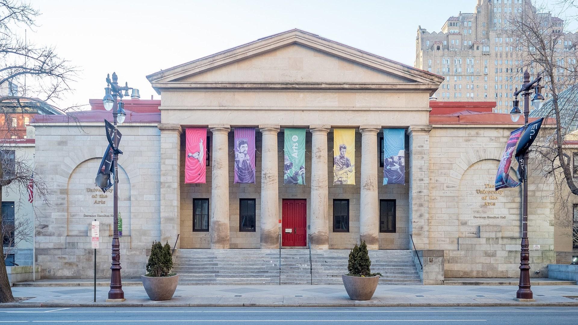 An arts institution facade in Philadelphia.