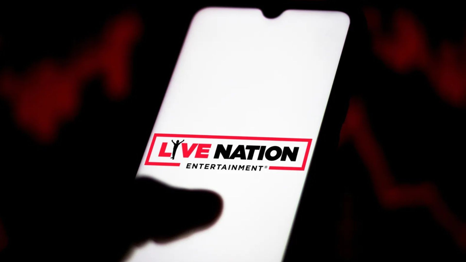 The Live Nation logo displayed on a phone.