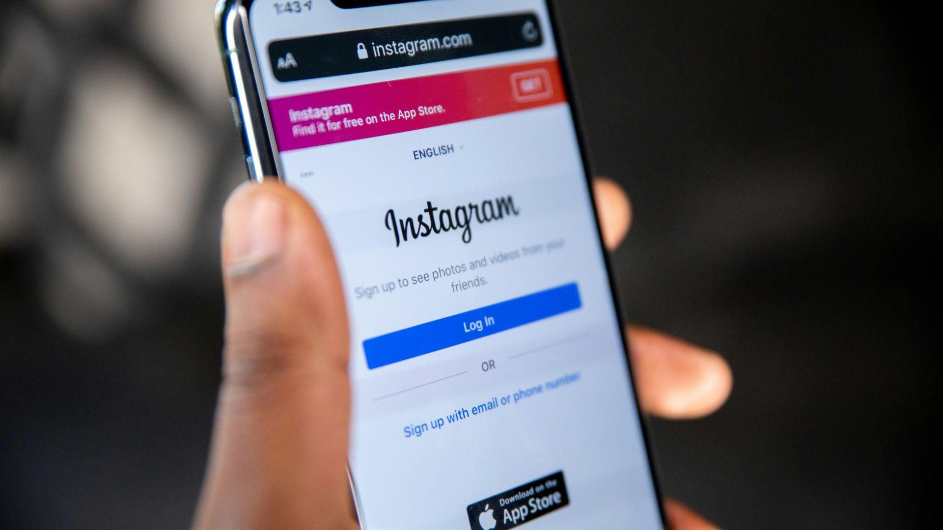 Instagram displayed on a phone; illustrative photograph.